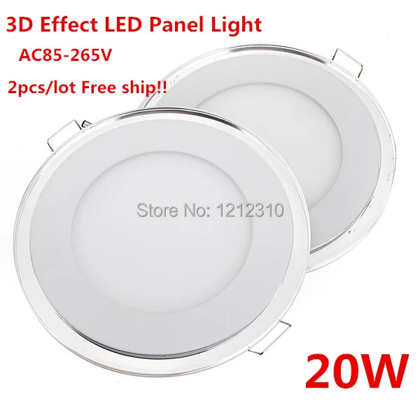 3D эффект 20 Вт стеклянный акриловый круглый светодиодный панельный светильник