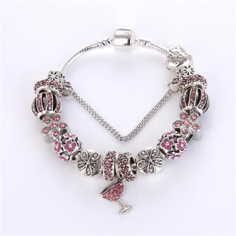 Высокое качество розовый кристалл горный хрусталь бусы winewol подвеска амулеты