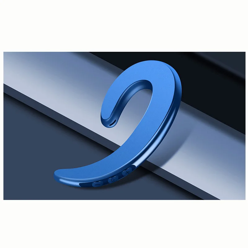 Blue-02 Беспроводная гарнитура Bluetooth наушники ушные крючки безболезненные наушники стерео наушники для телефона kulaklik костная проводимость наушники микрофон - Цвет: Blue-02