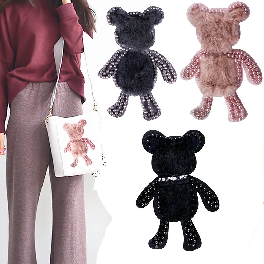 1 шт. с рисунком медведя большой размер нашивки нить из бисера аппликация для