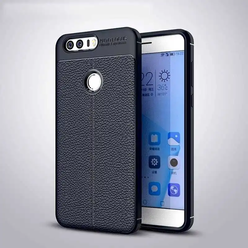 Navy Blue Модный противоударный мягкий чехол Mokoemi с рисунком личи 5,2 дюйма для huawei Honor 8, чехол для huawei Honor 8, чехол для телефона - Цвет: Navy Blue