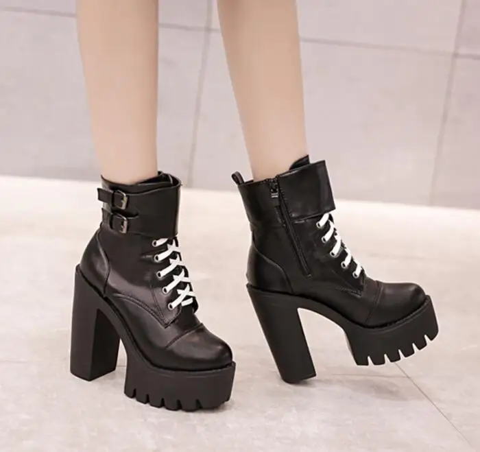 Zapatos Mujer Зимние Модные женские туфли лодочки женская обувь на платформе с пряжкой
