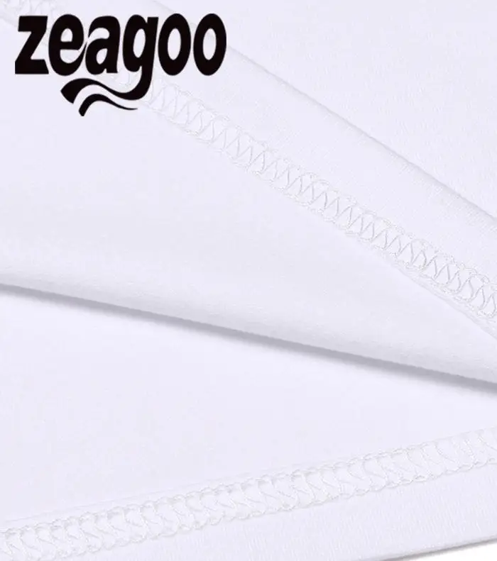 Zeagoo Повседневное одноцветное Plain Crew Neck Slim Fit мягкий короткий рукав Футболка белая