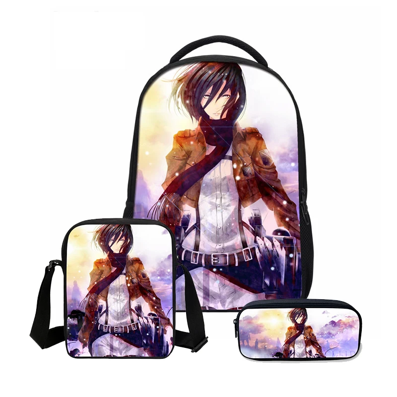 Детские школьные сумки для девочек подростков обувь косплея по аниме атака на