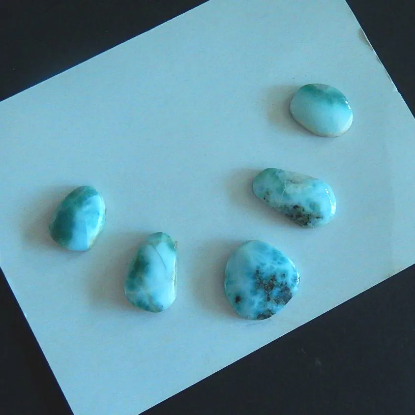 5 шт. бусин из натуральных кабошонов Larimar 16x16x5/14x11x5 мм 10 37 г | Украшения и аксессуары