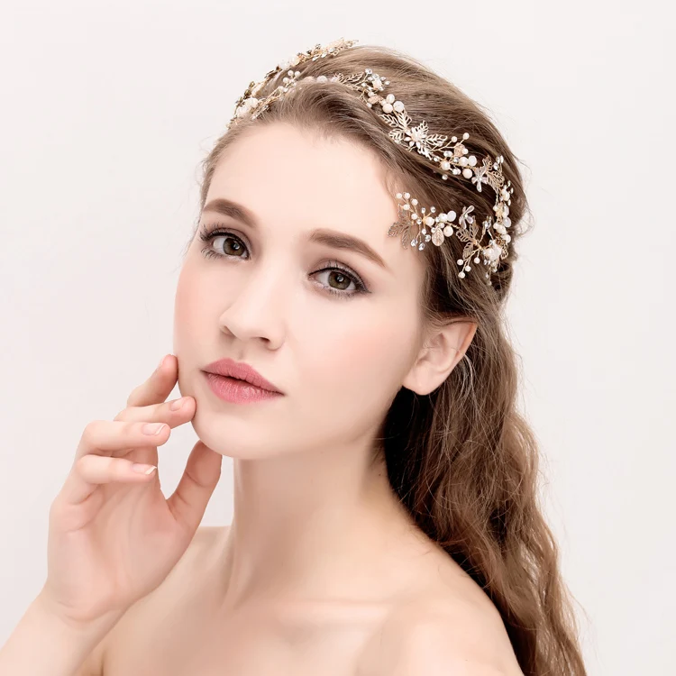 

Gorgeous Handmade Leaf Wedding Tiara Headband Jewelry Victorian Wedding Dress Accessories Wedding Party Favors