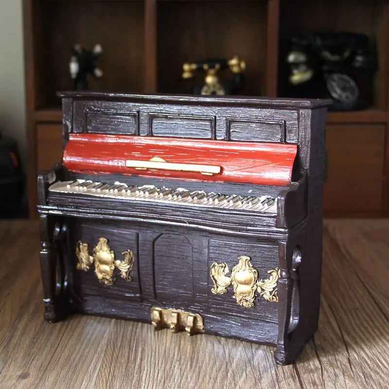 Миниатюрная фигурка из смолы креативная имитация пианино Миниатюрные