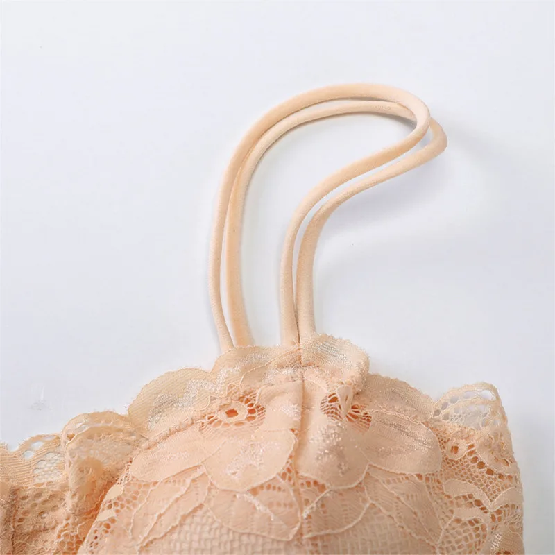 2018 Модный женский бюстгальтер без косточек женские кружевные майки на