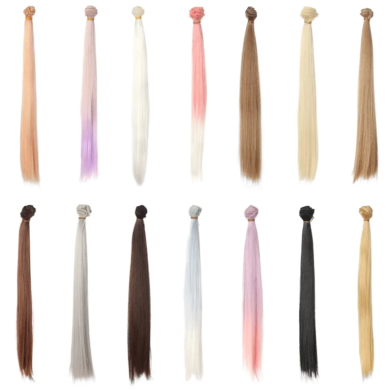 

6PCS/LOT High Quality 35*100CM DIY Straight Doll Hair Accessories BJD Doll Wig 1/6