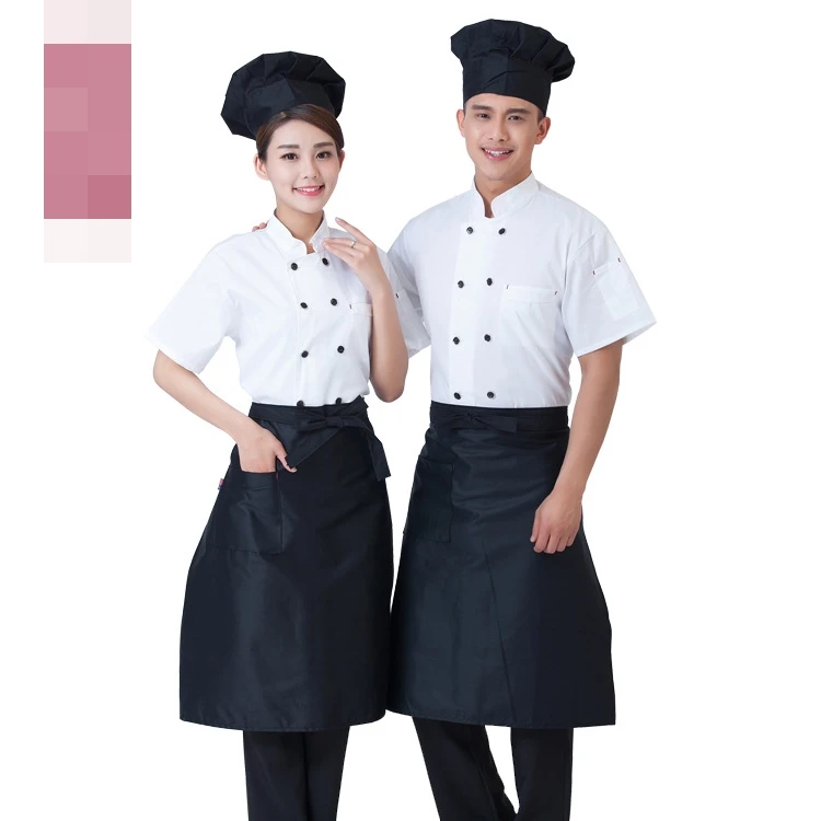 Новинка лета 2017 дышащая двубортная куртка шеф повара ресторана с коротким