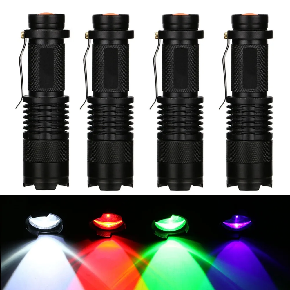 

CREE LED UV Flashlight 395nm Violet Light Purple/Green/Red /White Zoomable Tactical Torch Lamp For Fishing Hunting Detector