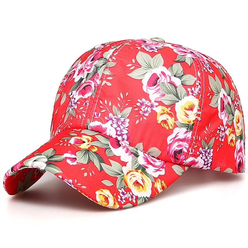 Women Fashion Adjustable Cotton Floral Printed Baseball Caps Summer Sun Snapback Hip-Hop Hat Sunbonnet Trendy | Аксессуары для