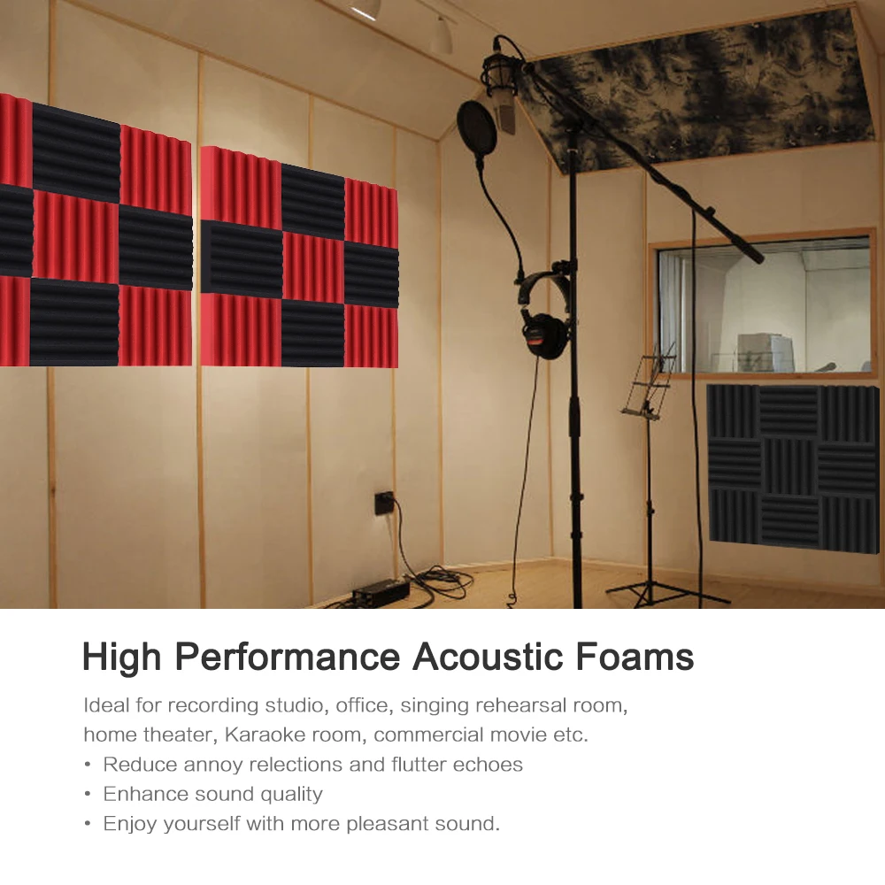 Хит продаж Каблук 12 пакет студийные акустические пены губчатые панели Плитки