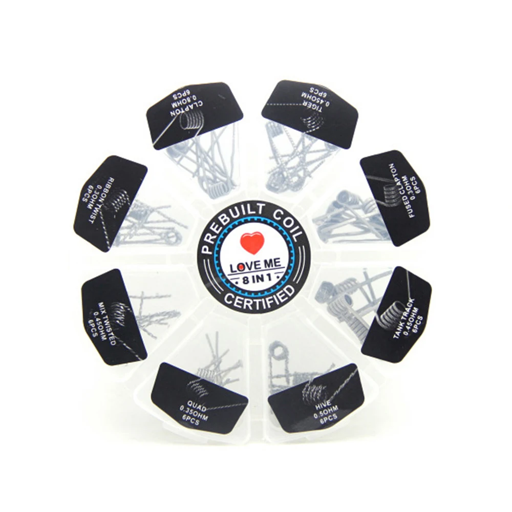 Горячая Распродажа 8 в 1 комплект готовой катушки Clapton Coil Hive Quad Flat twisted Fused
