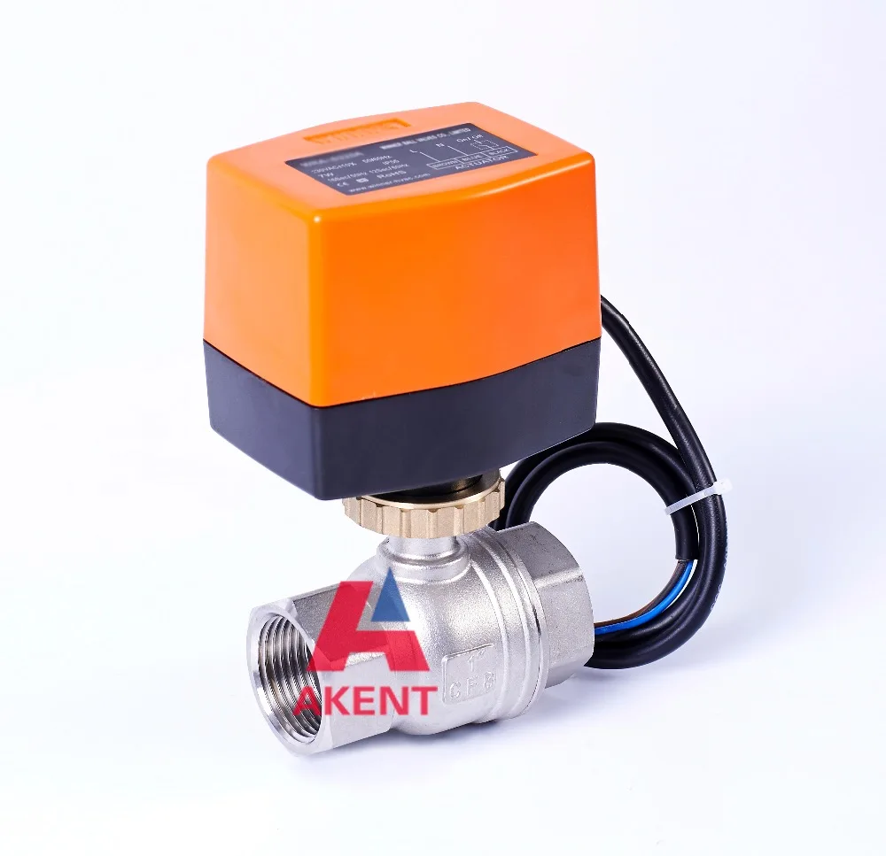 DC12V моторизованный шаровой клапан DN15 DN20 DN25 2 путь из нержавеющей стали шариковый