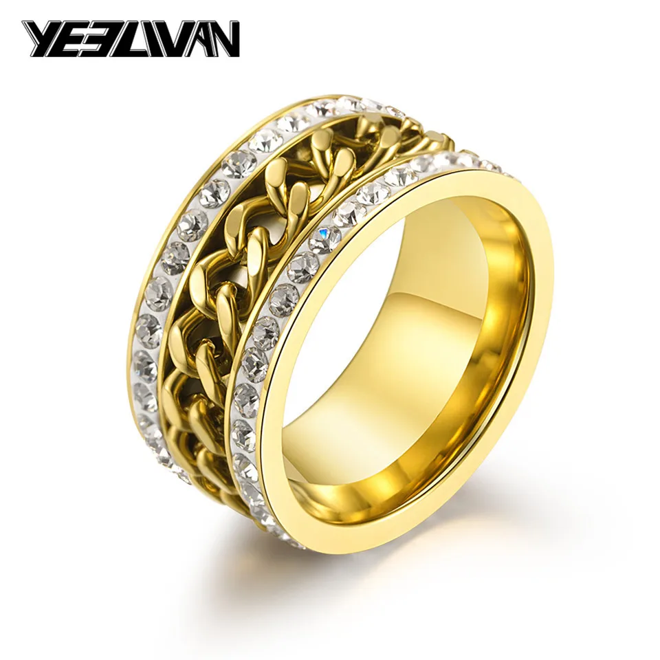 Модное мужское кольцо в стиле панк рок аксессуары цепочка из нержавеющей стали