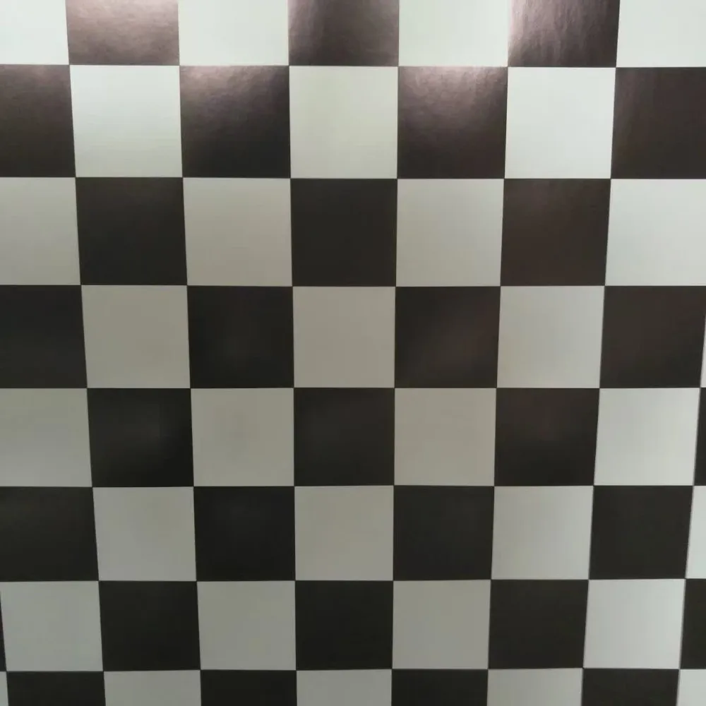 Глянцевая черная белая в клетку виниловая оболочка для кузова автомобиля полосы