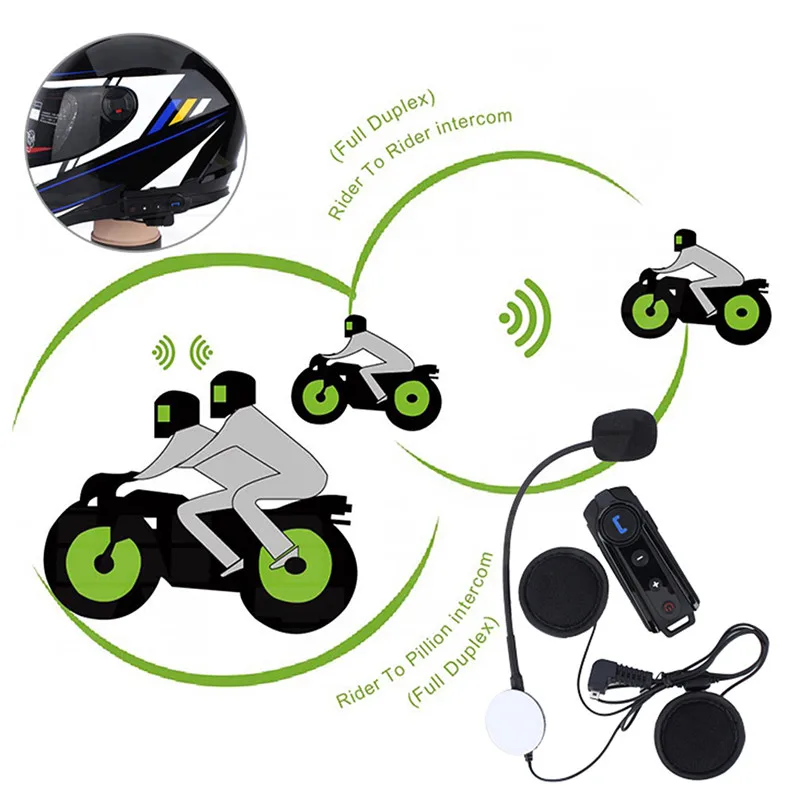 Спортивная гарнитура Fodsports для шлема Bluetooth мотоциклетная стерео музыка с fm-радио |