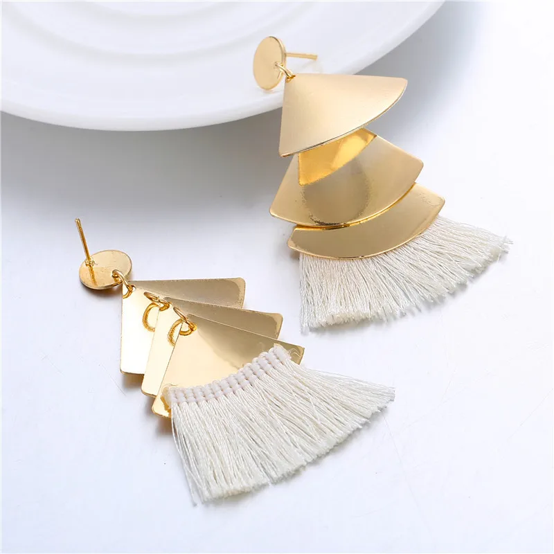 AY Bohemia Tassel Earrings Fashion Ladies Temperament Drop Round Alloy Vintage Handmade Jewelry Gift Women's | Украшения и