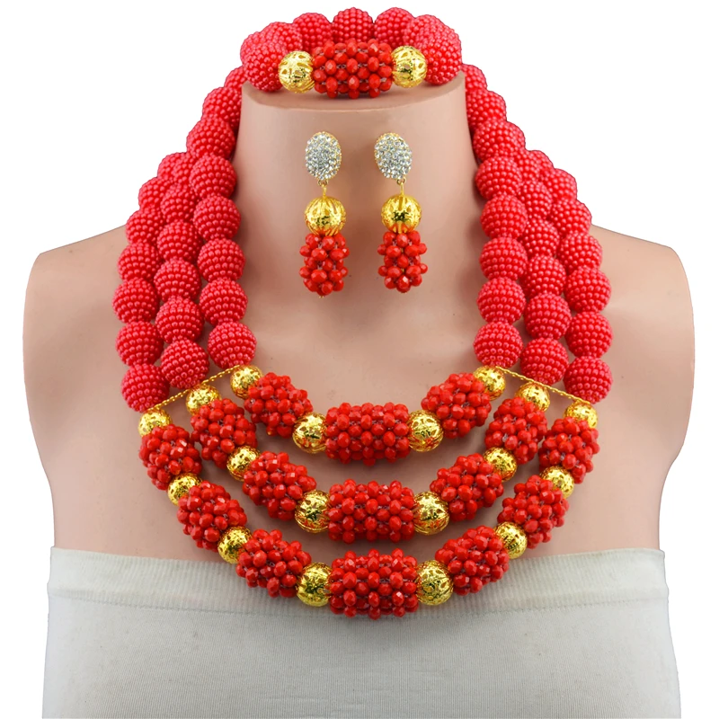 Изумительные африканские бусы ювелирный набор хрустальные ожерелье нигерийская