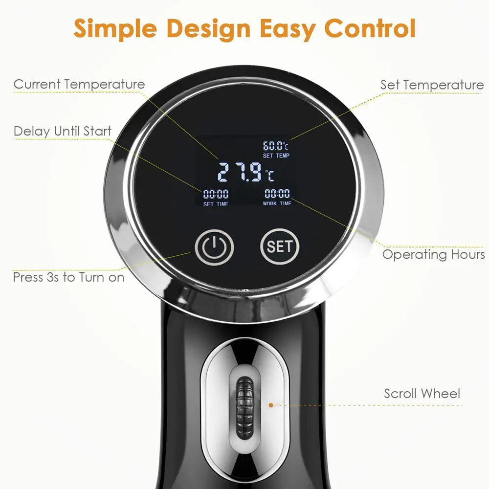 TSOICONN 1500 Вт Sous Vide точность плита погружной термостат вакуум для готовки ЖК дисплей