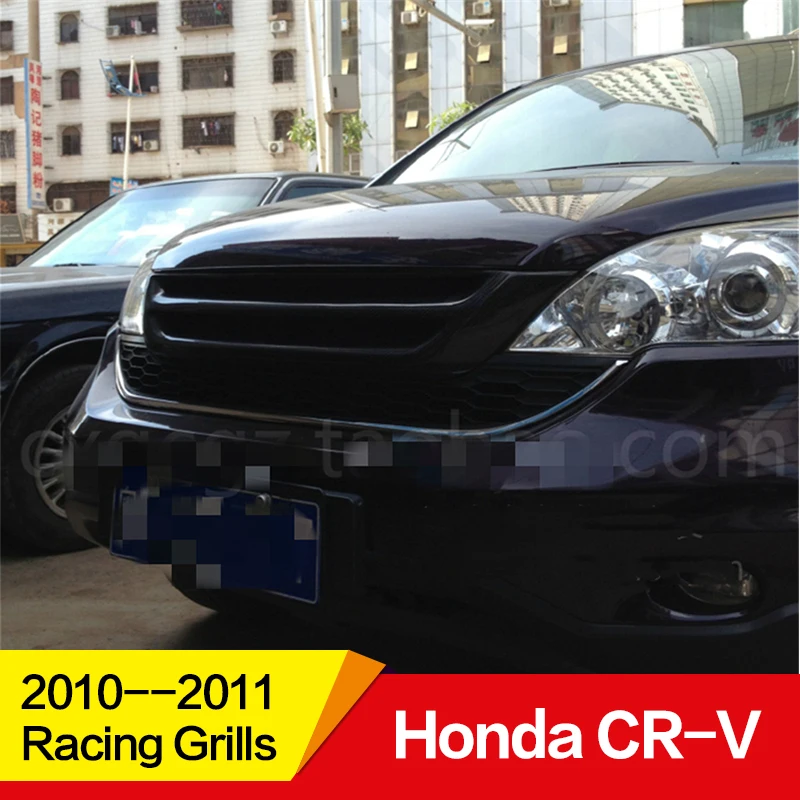 Использование для Honda CRV гоночных грилей 2010 2011 год углеродное волокно рефитт Передняя Центральная гоночная решетка крышка аксессуары без логотипа автомобиля