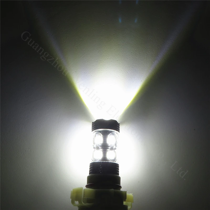 WLJH 2x White Car LED Lights EU H16 5202 PS24W 60W Chip Lens DRL Driving Fog Lamp Bulb Light 1000lm 10V - 30V | Автомобили и