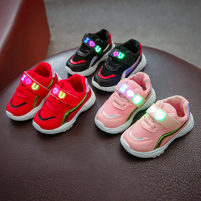 Girl's Boy's Shoes Children Kids Spring Autumn Sport Lighted Casual Cute Fashion Sneakers Footwear for Teenager | Детская одежда