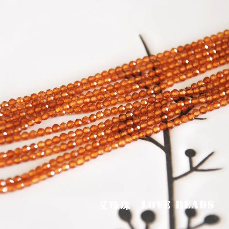 

orange garnet faceted cut 2mm3mm 14.5"/38cm tiny seed beads jewelry making DIY for women