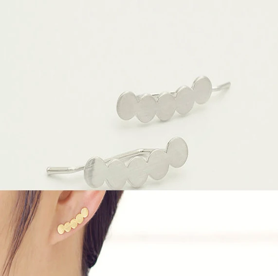 Модные блестящие серьги лестницы из серебра 100% пробы с начесом роида|earrings