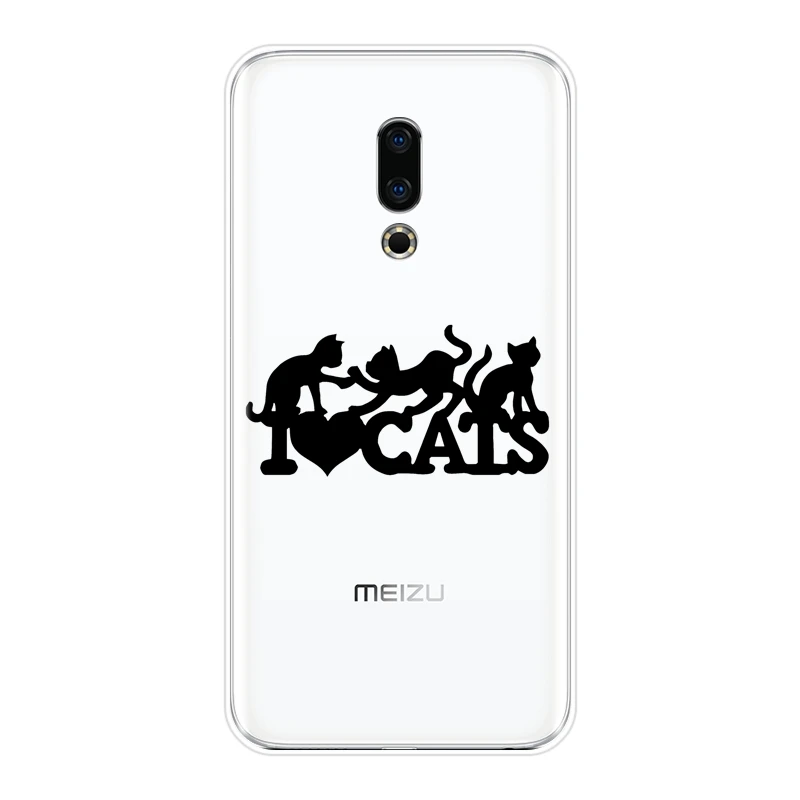 Задняя крышка для Meizu 15 Lite 16 Plus 16th 16x сердечко кот кавайная девушка силиконовый