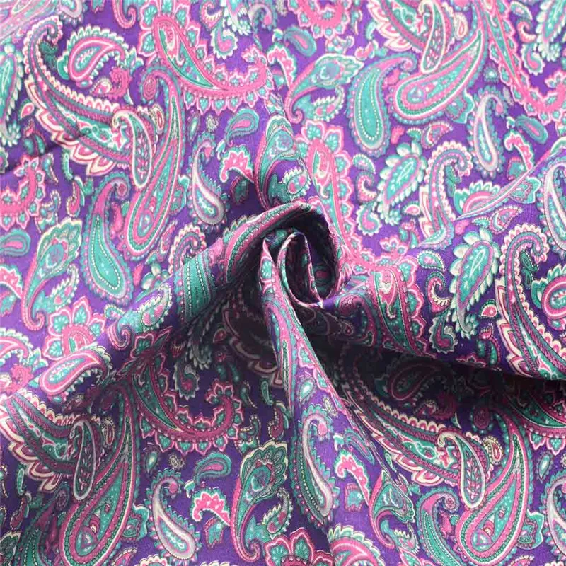 Фиолетовый цветок поплин Бамбук Ткань постельное белье хлопок ткань для одежды