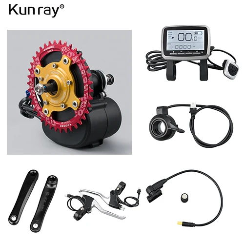 36V Red gold Kunray E велосипед среднего привода двигателя 500 Вт 48 в 36 В Электрический велосипед конверсионный комплект TSDZ2 VLCD5 дисплей Датчик крутящего момента CNC кольцо для цепного колеса - Цвет: 36V Red gold