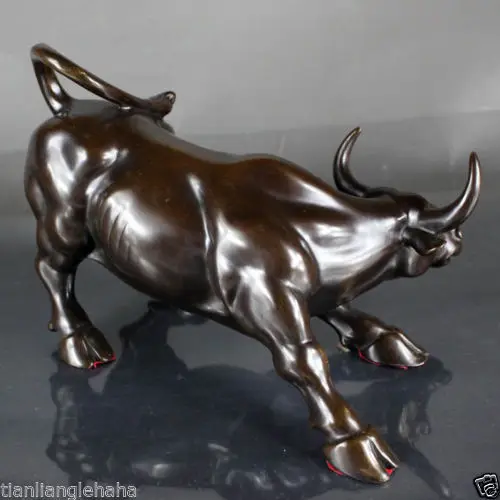 Бесплатная доставка xd 002395 настенная уличная бронзовая свирепого быка OX Статуя 18