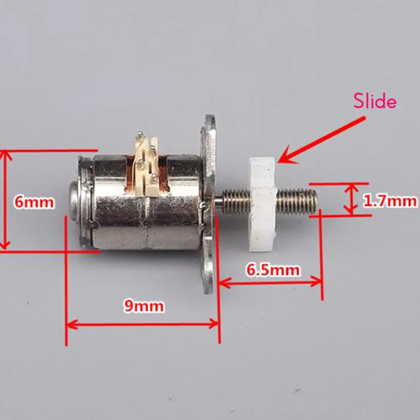 

Mini Micro Stepping Motor With Slider 6mm 2 Phase 4 Wire Stepper Motor 3V-5V Stepper Motor Screw Slide Table DIY Accessories
