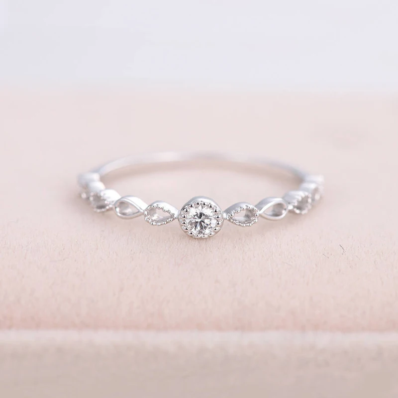 Tisonliz Изящные полые циркониевые Кристальные кольца розовое золото серебряные