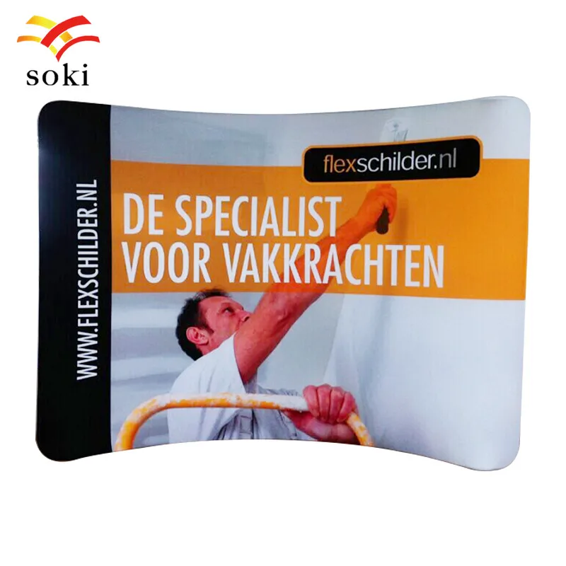 8 футов прямой/изогнутый/s-образный Натяжной тканевый всплывающий дисплей фон для