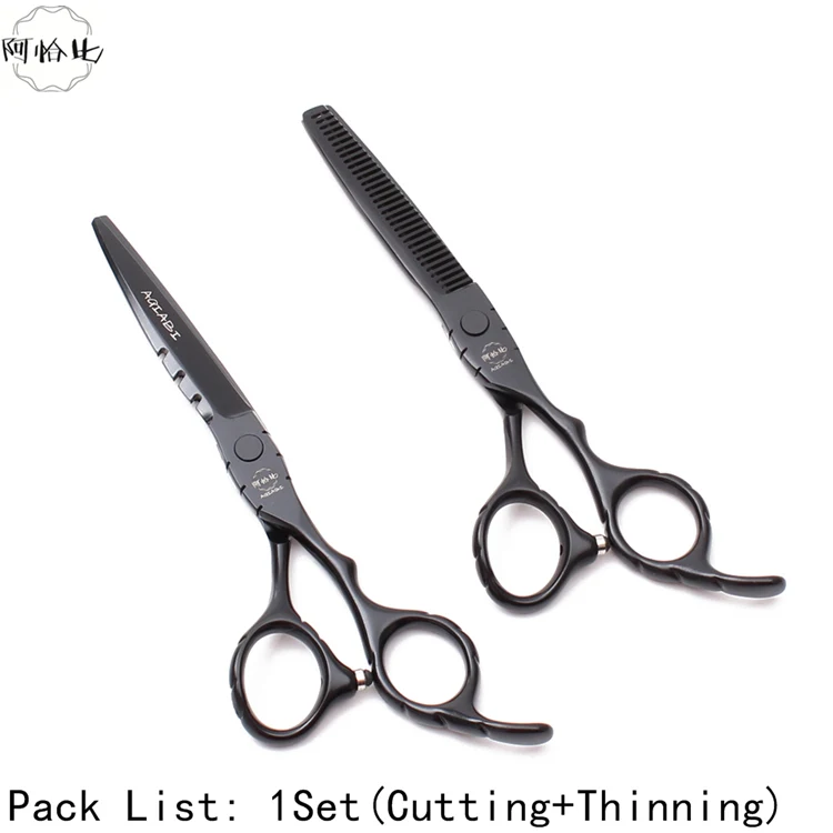 6 ''440C профессиональные ножницы для стрижки волос Thinning барберские ножницы набор ножниц Парикмахерские ножницы дропшиппинг A1010 - Цвет: A1010 Hei D 6N