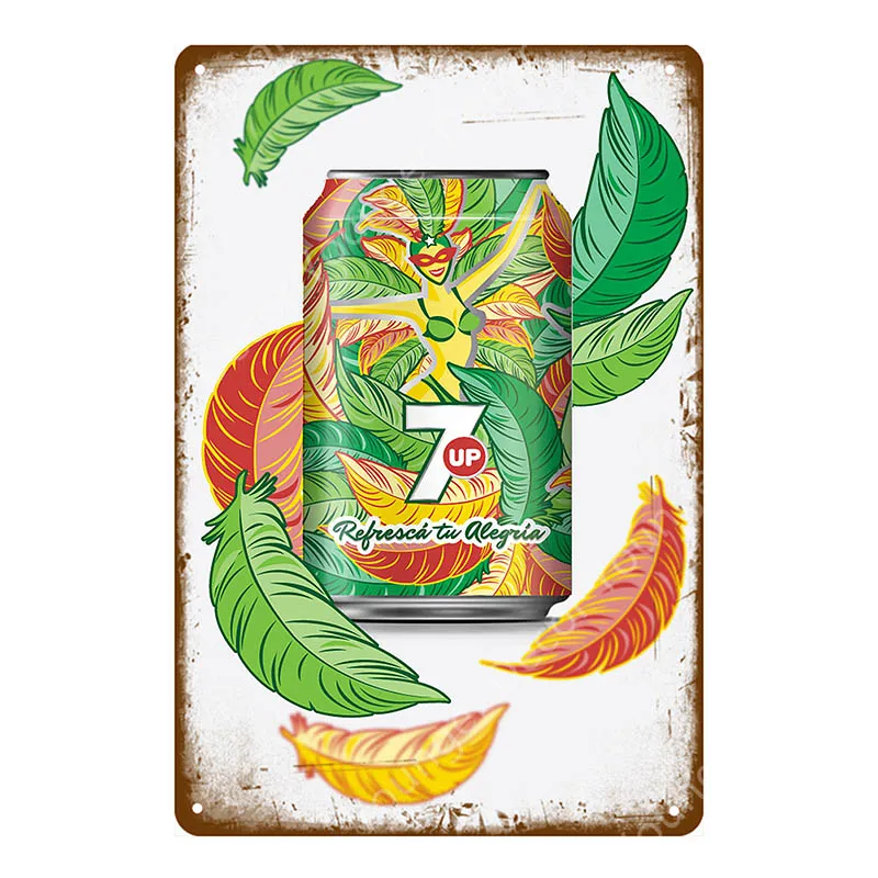 YD4348F Винтаж 7 UP пиво плакат напиток 7up металлические оловянные знаки настенные стикеры бар паб кафе семейные украшения Ретро домашний декор искусство табличка - Цвет: YD4348F
