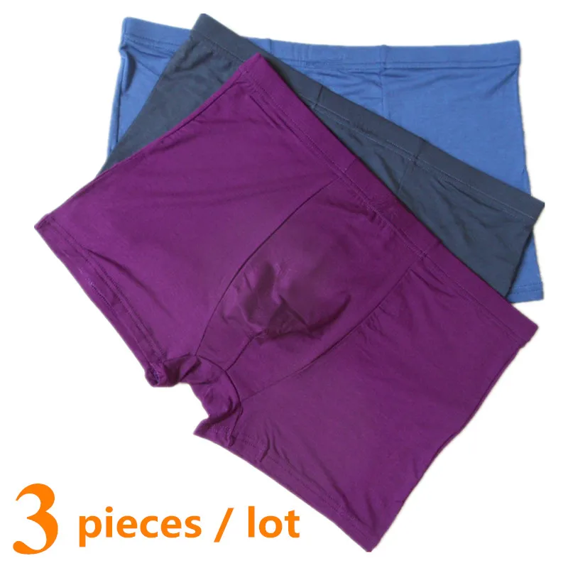 3 шт./лот трусы мужские боксеры трусики шорты Бамбуковое волокно мужских Твердые