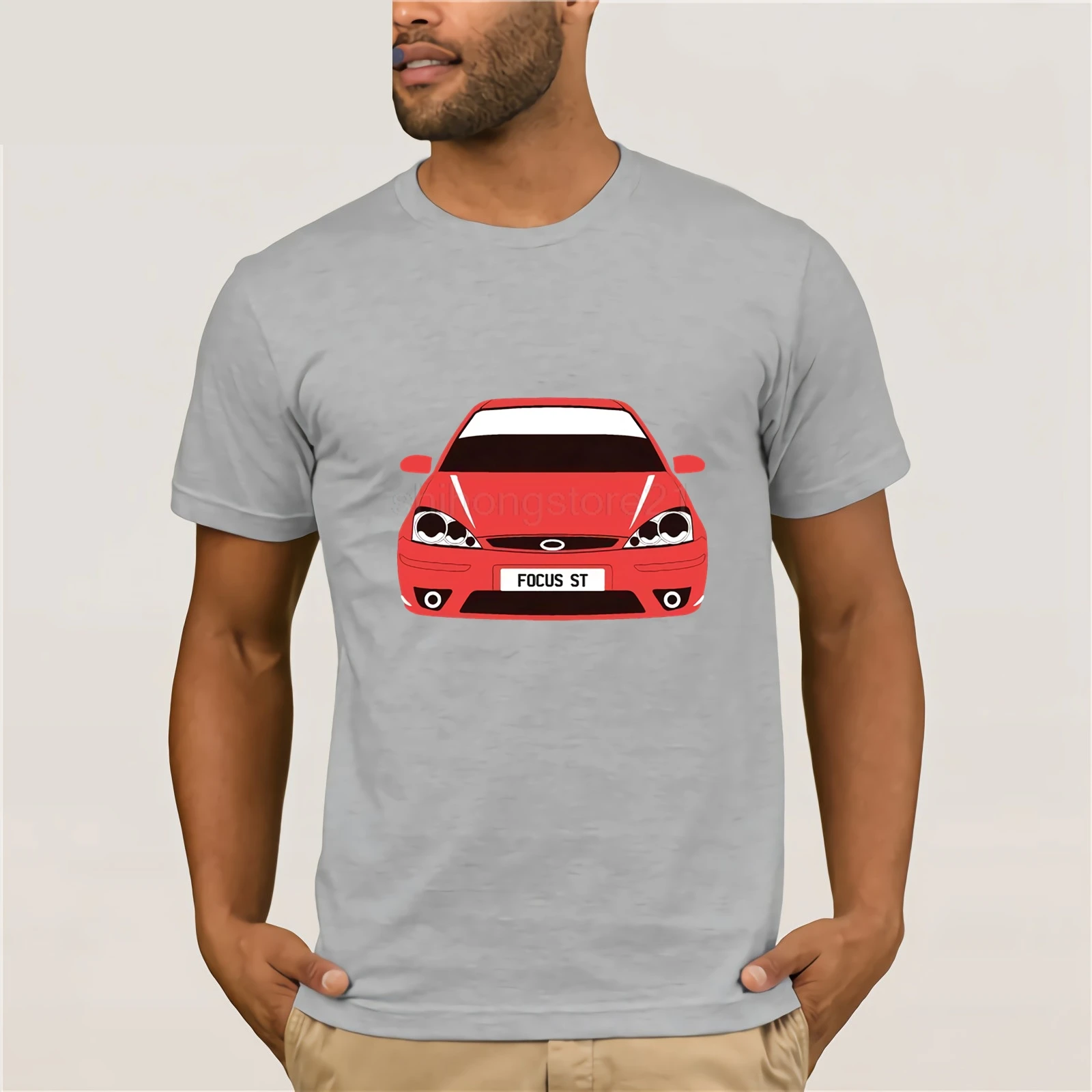 Футболки на заказ FORD FOCUS MK1 ST and RS выбор цвета автомобиля и пластины S XXXL Забавные
