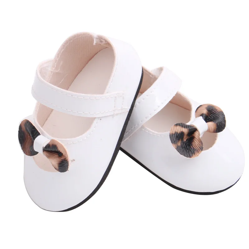 Модная леопардовая обувь 7 см с бантом для куклы 43 новорожденных кукольная