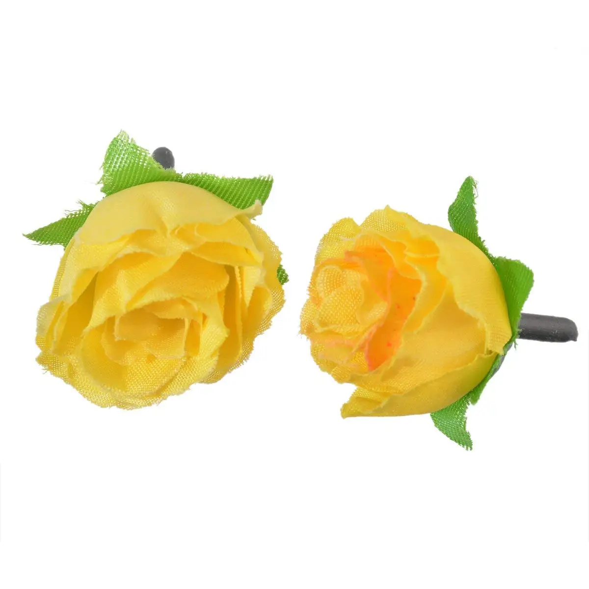 Yellow Fabric Silk Artificial Rose Flower Heads for Decoration Pack of 50pcs | Дом и сад