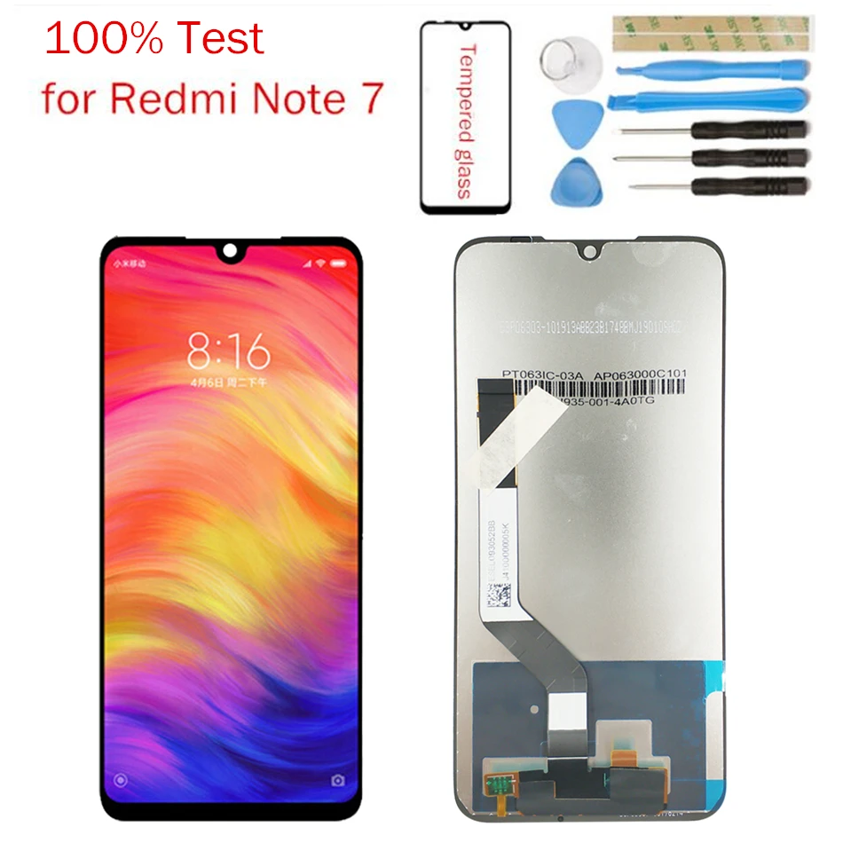 100% тест для Xiaomi Redmi Note 7 ЖК-экран сенсорный дигитайзер сборка Note7 ЖК-дисплей 10