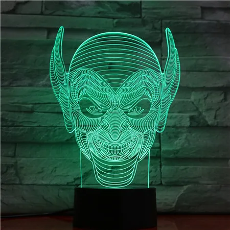 Halloween Jack Clown Creative Night Lamp High Quality Acrylic 3D Lights Baby Bedroom Table with USB Cable Kids BirthdayGift | Лампы и