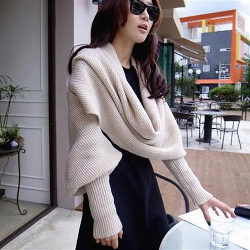 Новинка мужские женские шарфы унисекс вязаные рукава и комплект для мальчиков