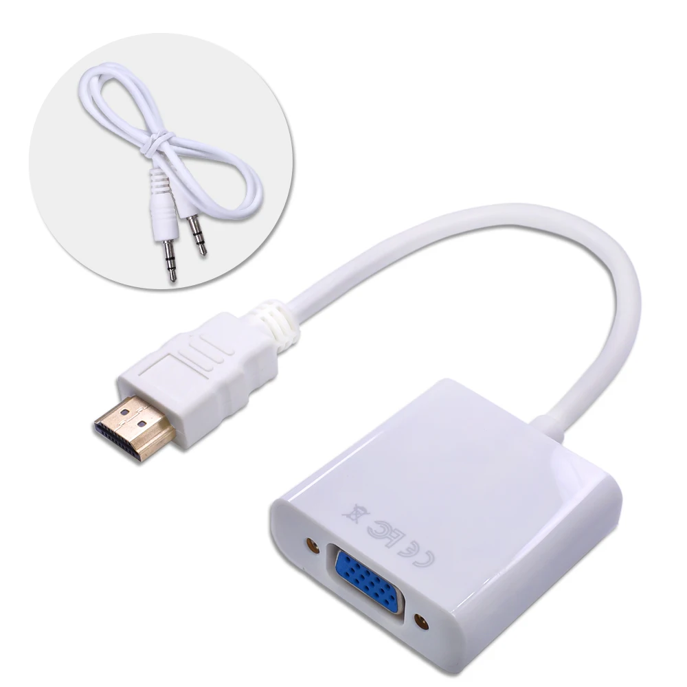 TISHRIC HDMI в VGA аудио кабель адаптер 1080P мужчин и женщин цифро-аналоговый видео конвертер HDMI2VGA для ПК ноутбук проектор