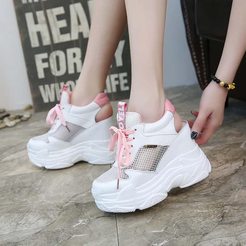 Женские босоножки на танкетке повседневные сетчатые сандалии-гладиаторы с