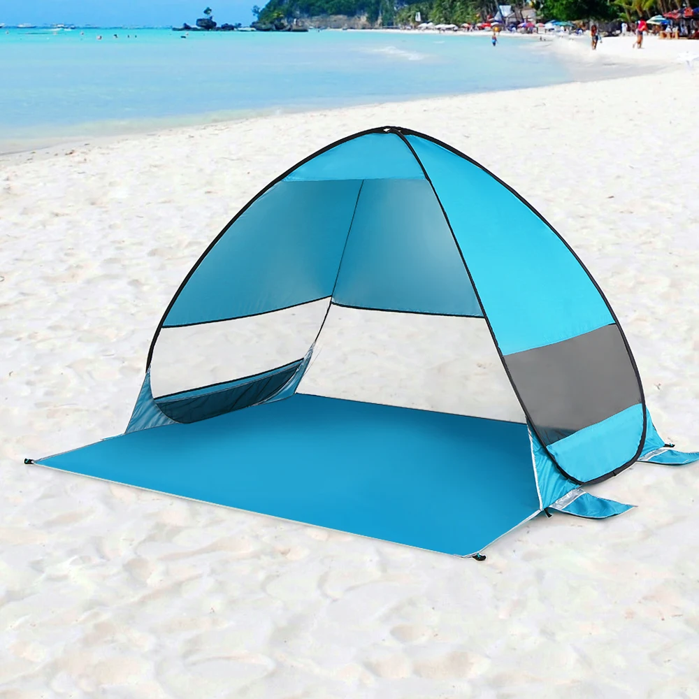 Автоматическая выдвижная Пляжная палатка Cabana Portable UPF 50 + навес от солнца для