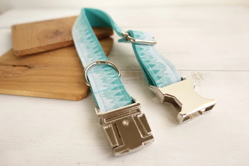 MUTTCO Розничная торговля свежий стиль воротник зеленый горный принт ошейник 5